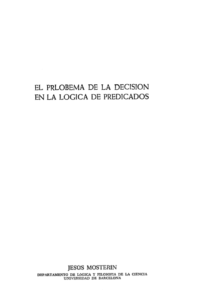 El problema de la decisión en lógica de predicados